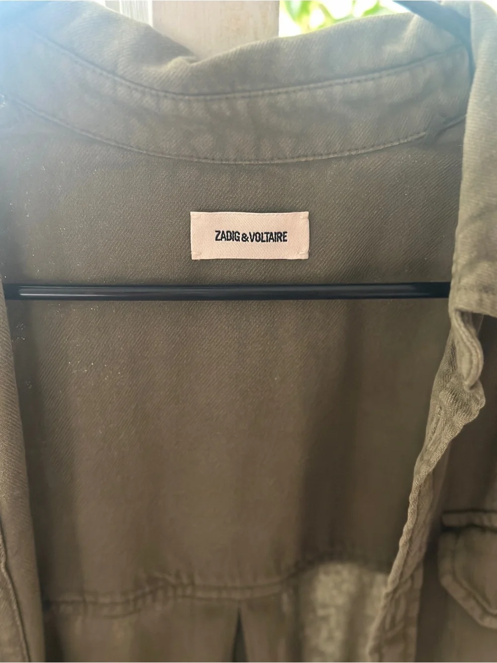Zadig & Voltaire Olive Green Military Field Shirt Jacket